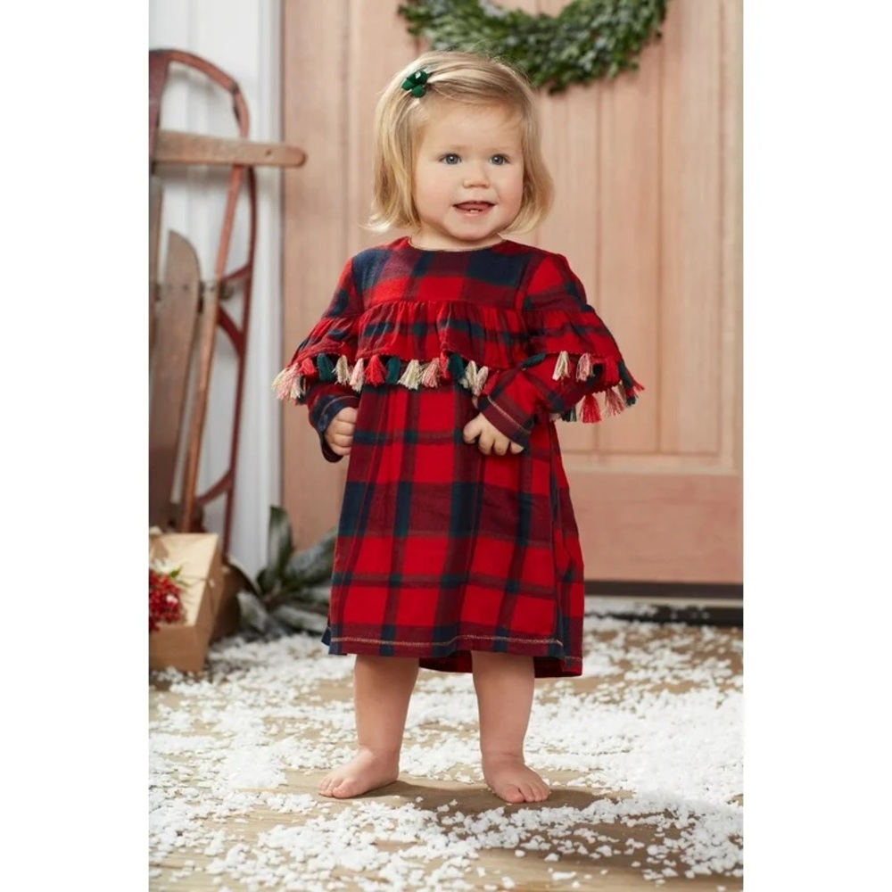 Mud Pie Red and Black Tartan Dress